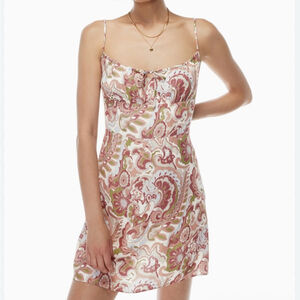 aritzia wilfred below mini Floral Spaghetti Strap Dress